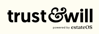 Black lettering Trust & Will logo